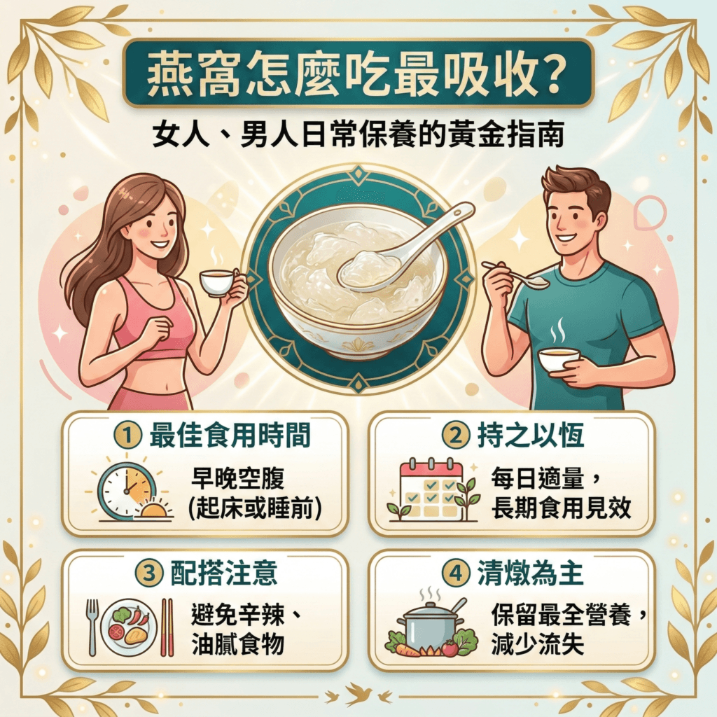 燕窩怎麼吃最吸收？女人、男人日常保養的黃金指南