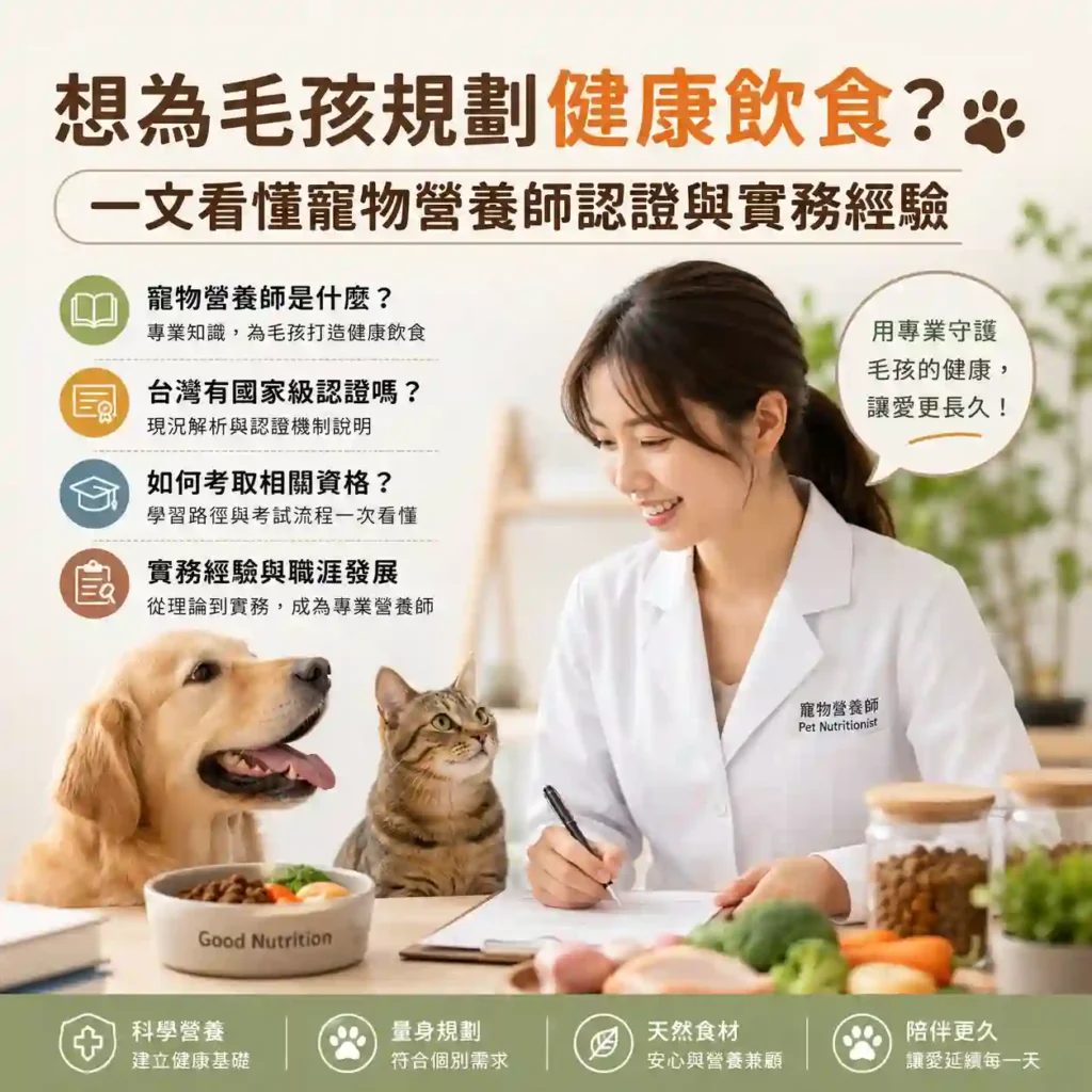 想為毛孩規劃健康飲食？一文看懂寵物營養師認證與實務經驗