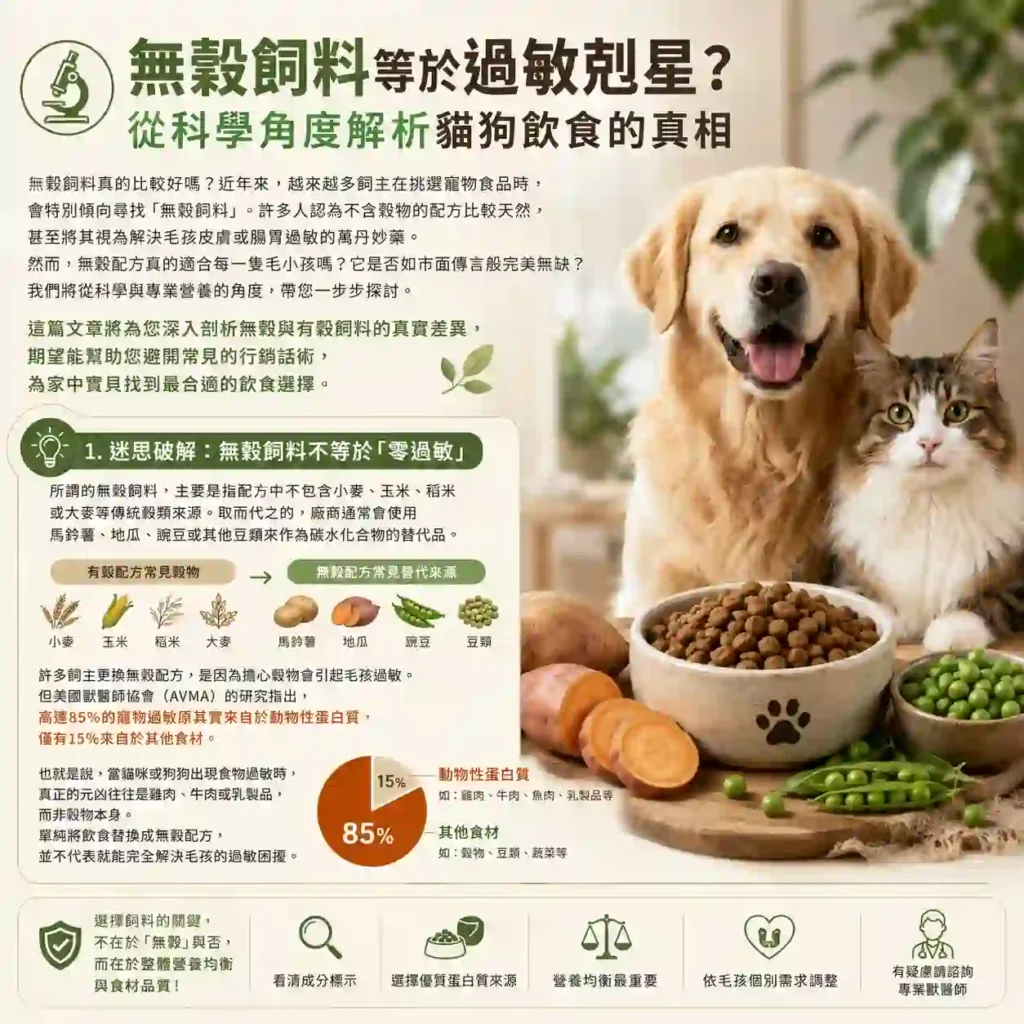 無穀飼料等於過敏剋星？從科學角度解析貓狗飲食的真相