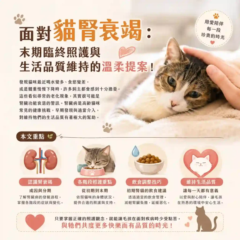 面對貓腎衰竭：末期臨終照護與生活品質維持的溫柔提案！