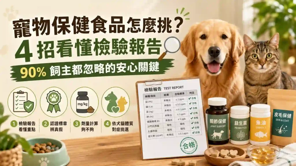 寵物保健食品怎麼挑？4 招看懂檢驗報告，90% 飼主都忽略的安心關鍵