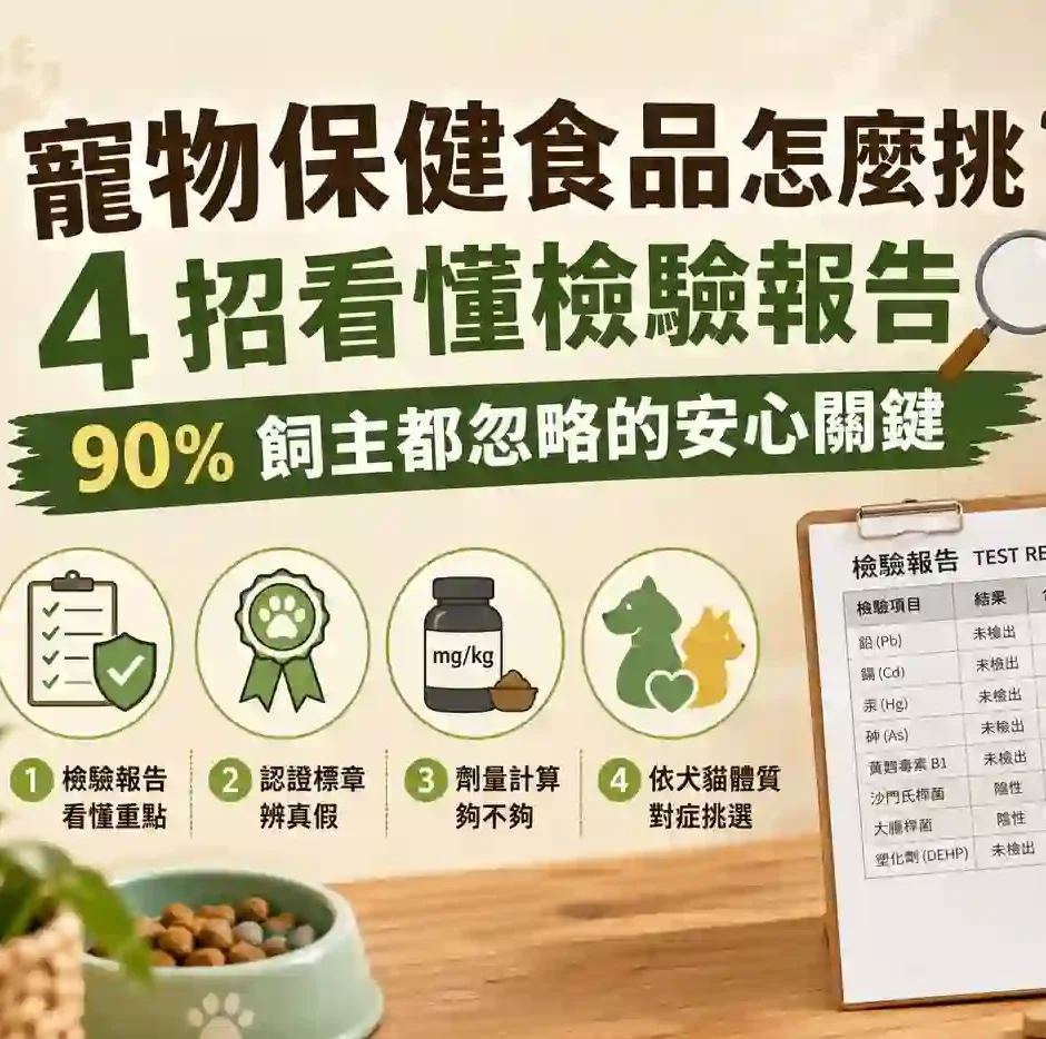 寵物保健食品怎麼挑？4 招看懂檢驗報告，90% 飼主都忽略的安心關鍵