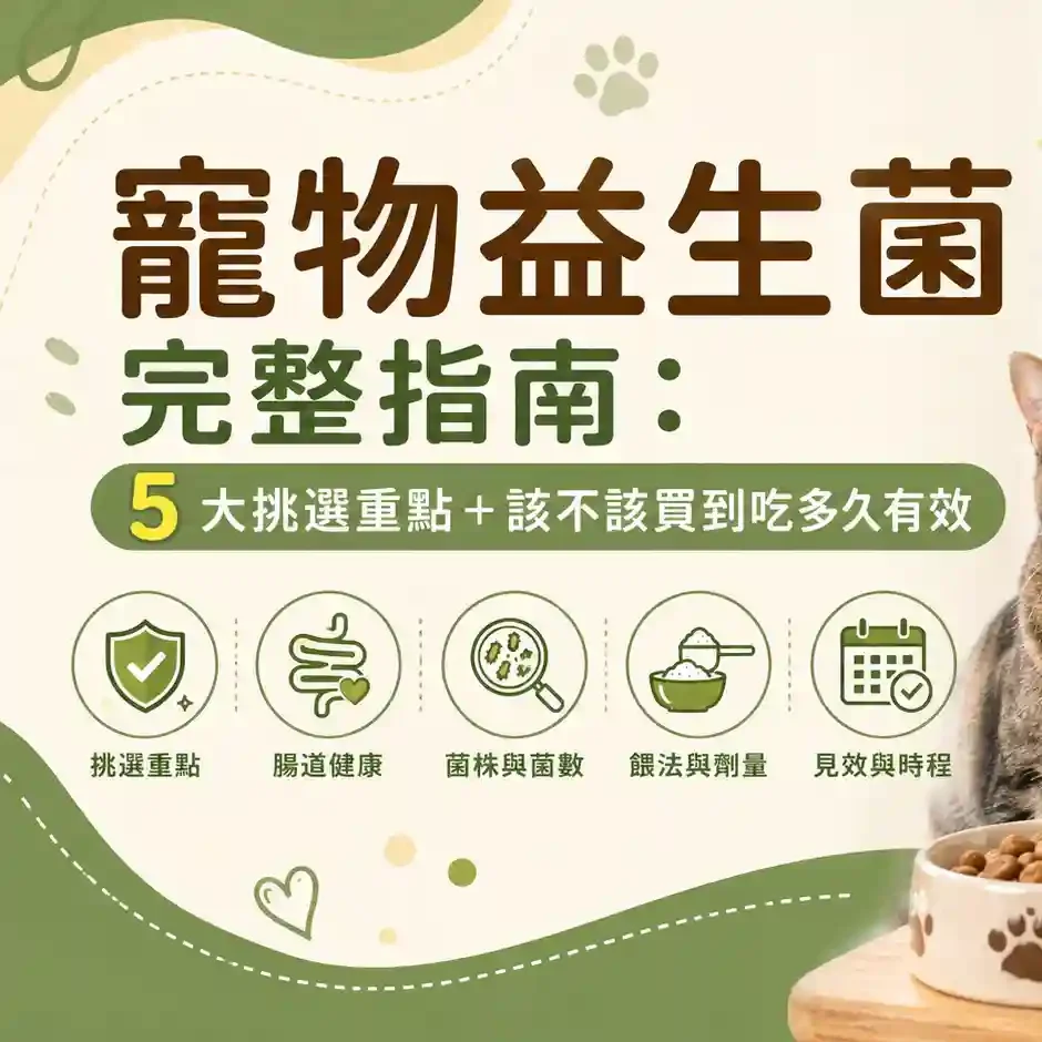 寵物益生菌完整指南：5 大挑選重點＋該不該買到吃多久有效