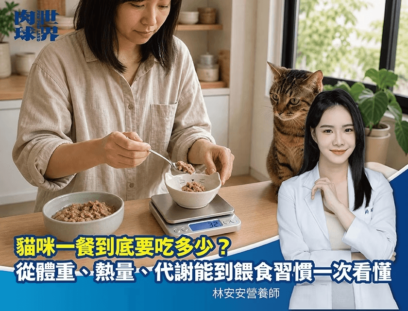 貓咪一餐吃多少才夠？營養師教你算熱量與食量，破除餵食迷思！